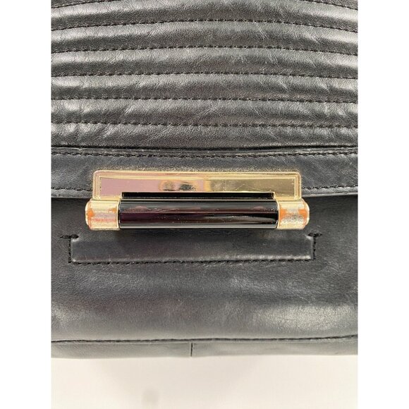 DIANE VON FURSTENBERG Courier Rail Black Quilted Leather Large Tote Purse Bag - Picture 8 of 16